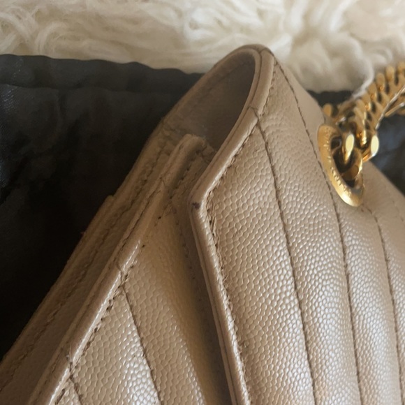 YSL Grain De Poudre Large Matelasse Chevron Satchel - Picture 14 of 17